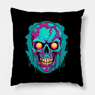 zombie skull smile Pillow