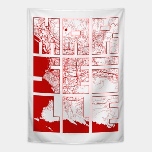 Marseille, France City Map Typography - Oriental Tapestry