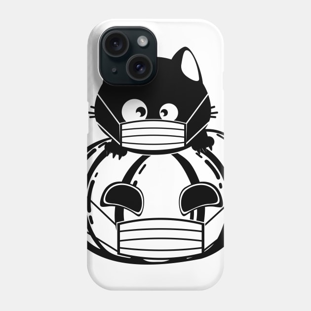 Black cat and pumpkin in face mask Phone Case by AnnArtshock