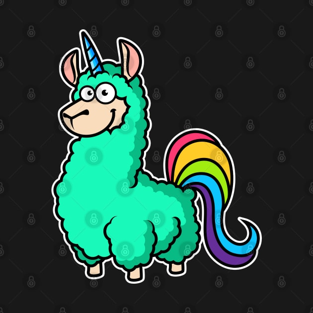 Llamacorn Cute Gift Rainbow Unicorn Llama print by theodoros20