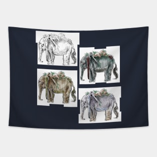 ancient elephant Tapestry