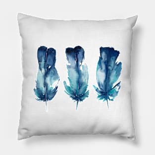 Blue feathers art Pillow