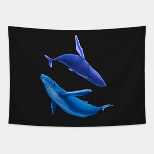 Love Dance of Whales Blues Tapestry