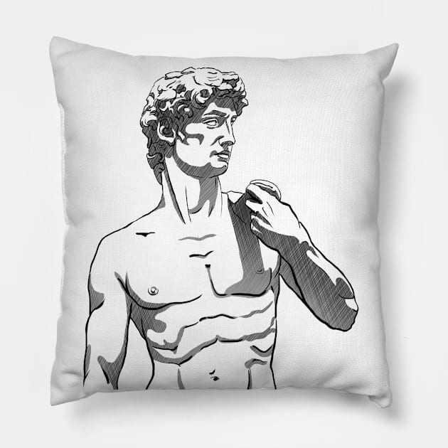 David of Michelangelo Pillow by ArtFork