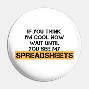 If You Think I'm Cool Now Wait Until You See My Spreadsheets Pin