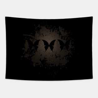 BUTTERFLY Red Gold, Retro Design, Ring Grid Tapestry