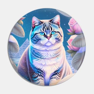 British Shorthair cat in a radiant winter Pin