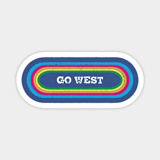 rainbow go west Magnet