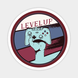 Level Up Gaming Nerds Vintage Retro Style Design Magnet