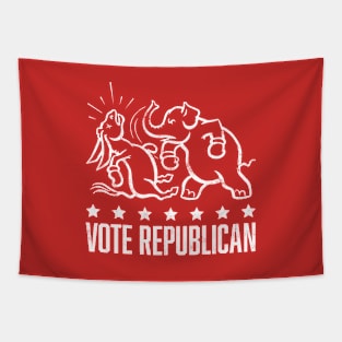 Vintage 1950's Vote Republican Boxing Elephant (White) Tapestry