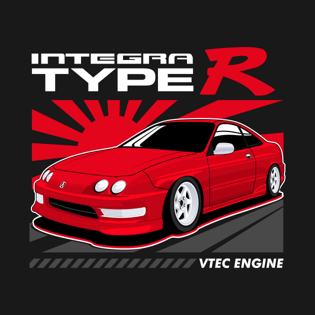 Acura Integra JDM Cars Red Candy by masjestudio