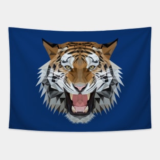 Roaring Tiger Low Poly Art Tapestry