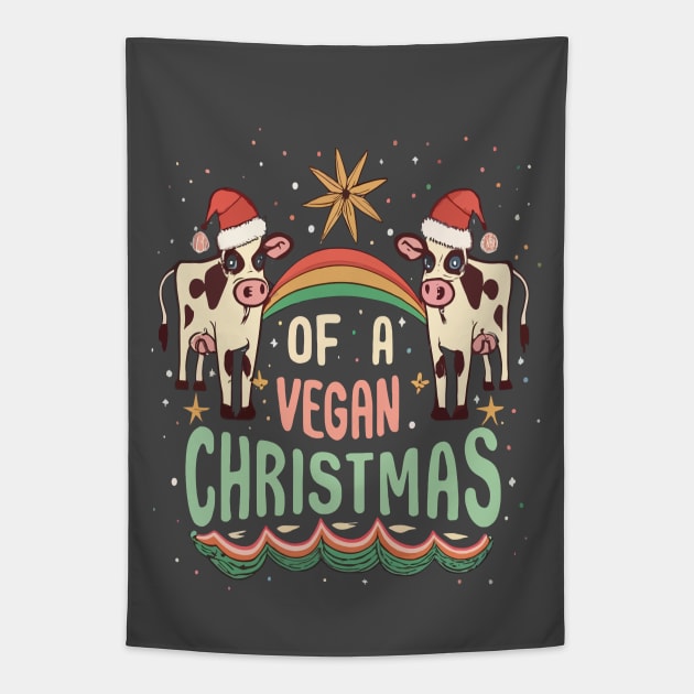 I'm Dreaming of a Vegan Christmas Funny Men Women Tapestry by rhazi mode plagget