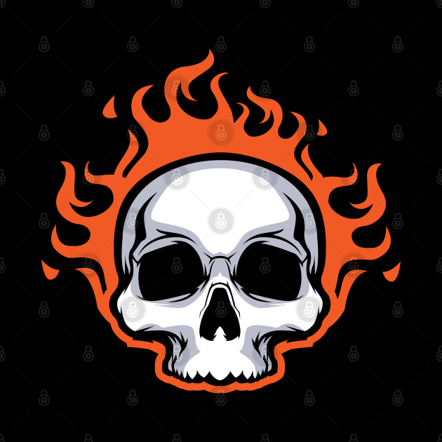 Ghost Rider Skull on Fire by Eskitus Fashion
