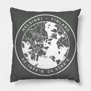 Helsinki Map Pillow