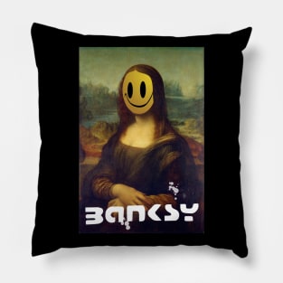 Mona Lisa Banksy Style Pillow