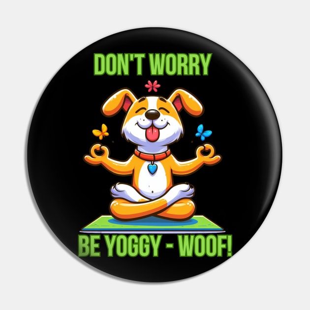 Yoga Dog Pin by BukovskyART