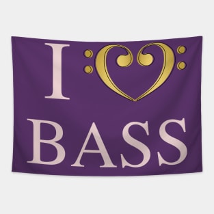 I Heart Bass Love Tapestry