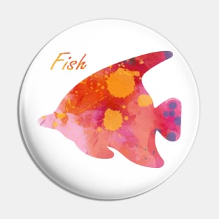 Pink watercolor fish. Pin