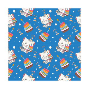 Cute Cat Seamless Patterns T-Shirt