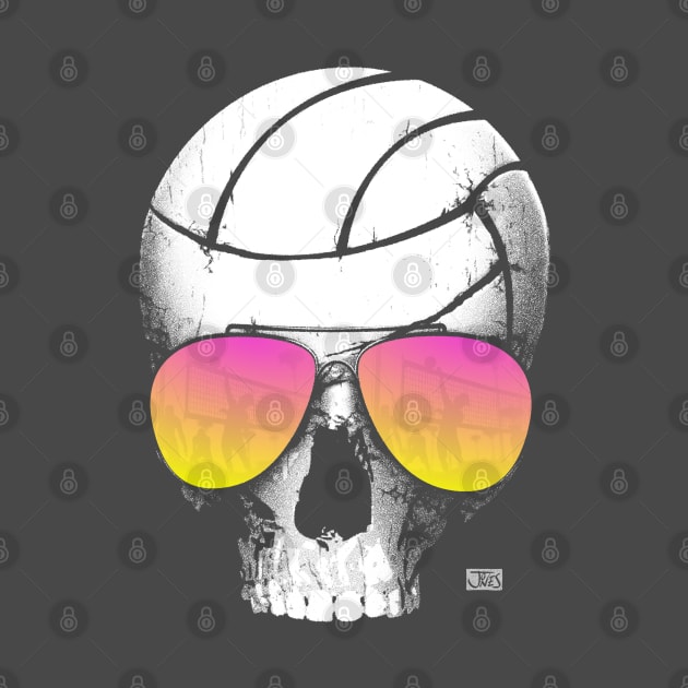 Volleyball Skull Wearing Pink Aviators by cjboco