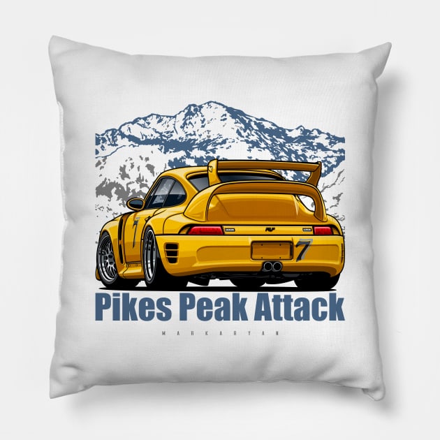 Pikes Peak legend Pillow by Markaryan