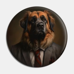 Leonberger Dog in Suit Pin