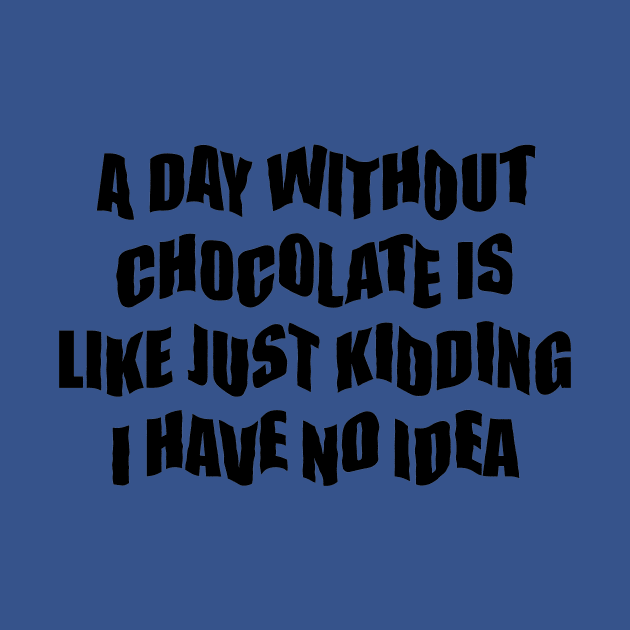 A day  Without chocolate i like just kidding i have no idea by Anna-Kik