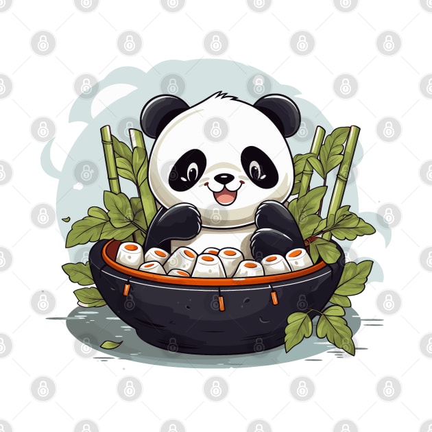 Panda Food Passion: Cuddly Charm Ramen Panda Feast Mode: Culinary Cuteness by Kibo2020