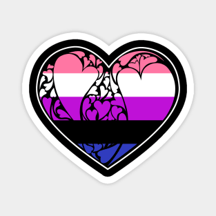 Genderfluid Flag LGBT+ Heart Magnet