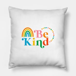 Be Kind Rainbow Pillow