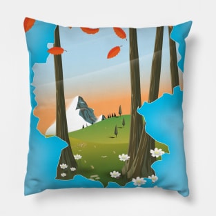 Germany map travel poster Pillow