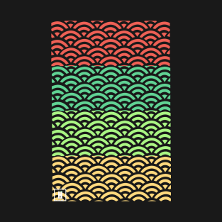 Retro Japanese Clouds Pattern RE:COLOR 17 T-Shirt