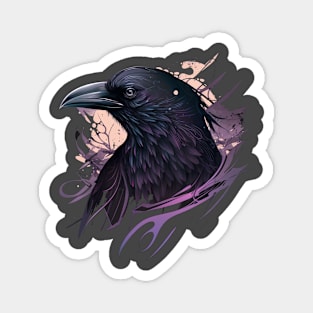 Raven Graphic Goth Black Crow Magnet