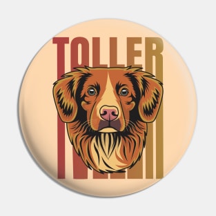 Toller Nova Scotia Duck Tolling Retriever Retro Vibes Pin