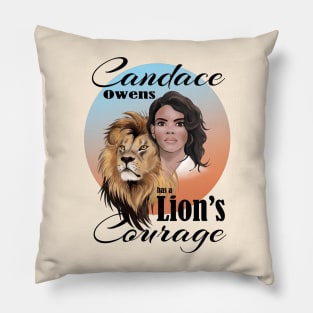 Candace Owens has a Lion's Courage, bluered sun Pillow