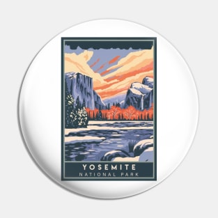 Yosemite National Park Vintage Travel Poster Pin