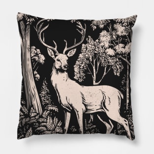 William Morris Deer in a forest Pillow