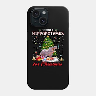 I Want A Hippopotamus For Christmas Xmas Hippo Gift for Kid Women Phone Case