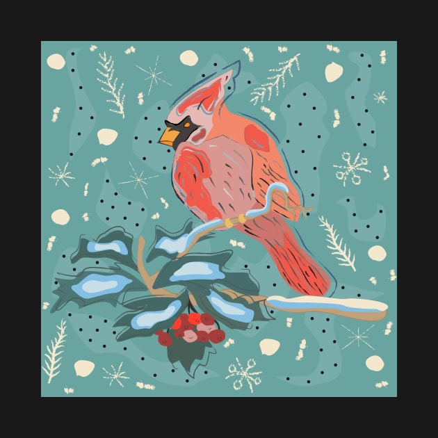 Red Cardinal by Kristina Stellar Scandinavian Land