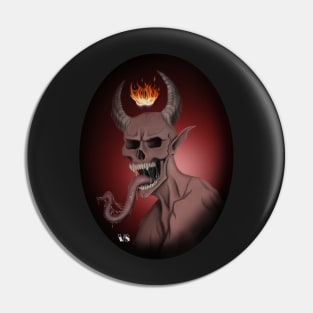 Demon with hellfire crown Pin