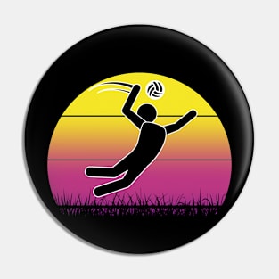 Travel back in time with beach volleyball - Retro Sunsets shirt featuring a player! Pin