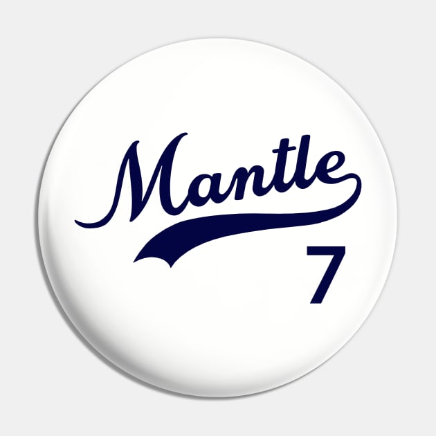 Mickey Mantle 7, Yankees Pin by FanSwagUnltd