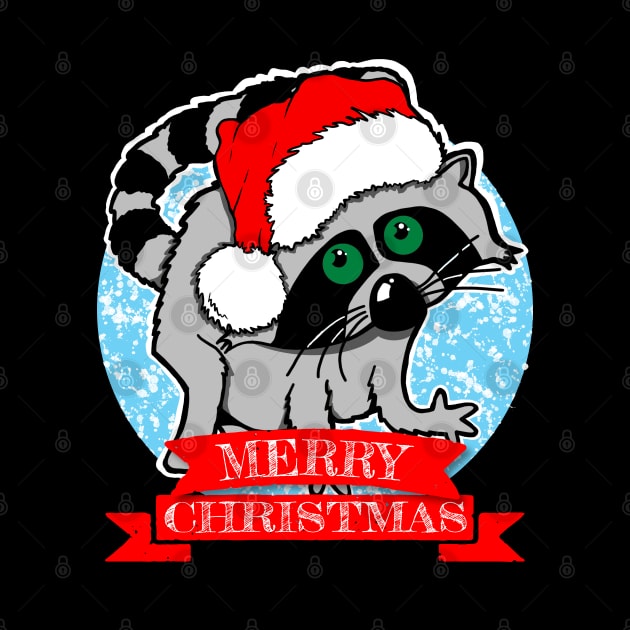 Merry Christmas Racoon by Tezatoons