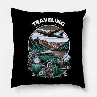 Traveling Old School Pillow