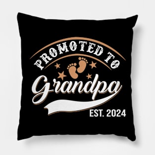 Promoted To Grandpa Est 2024 Fathers Day New Grandpa Pillow