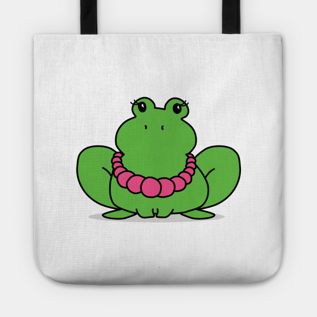 Super Cute Frog with a Big Pearl Necklace
