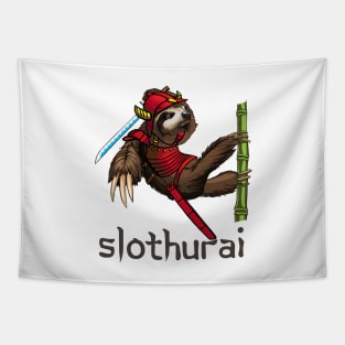 Slothurai Sloth Samurai Digital Art Tapestry