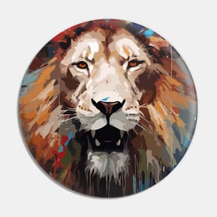 Face of a Lion Abstract Art Pin