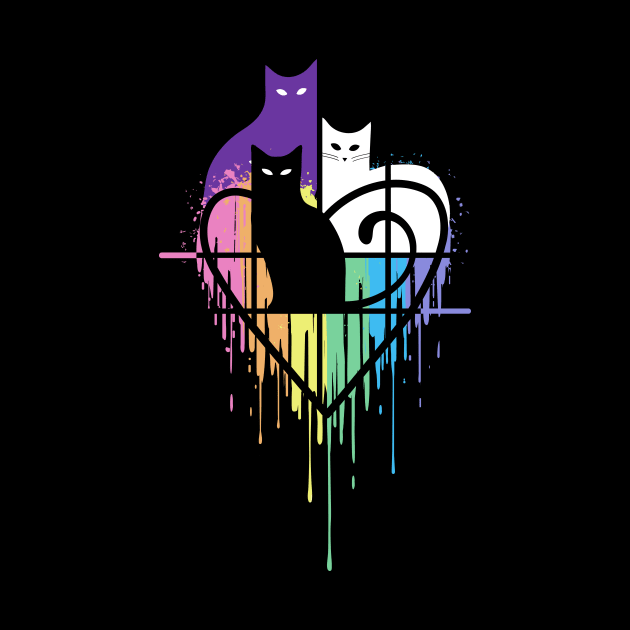 Rainbow Cat Heart by katiestack.art